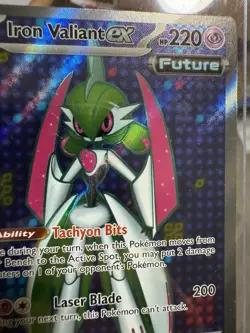 Pokemon TCG Iron Valiant EX 225/182 Full Art Sv04: Paradox Rift Holo Card - Image 3