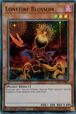 RA01-EN002 LONEFIRE BLOSSOM SUPER RARE 1ST EDITION YuGiOh CARD - Image 1