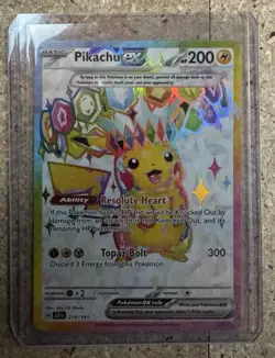 Pikachu EX 219/191 Ultra Rare Surging Sparks NEAR MINT Pokemon Card - Image 1
