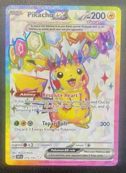 Pikachu ex 219/191 SV Surging Sparks Ultra Rare Holo Pokemon Card NM - Image 1