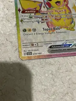 Pikachu EX 219/191 Ultra Rare Surging Sparks NEAR MINT Pokemon Card - Image 3