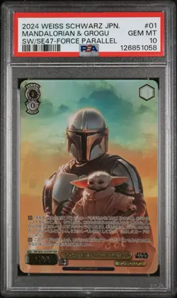 WEISS SCHWARZ JAPANESE STAR WARS VOL.2 #01 MANDALORIAN & GROGU SW/SE47 PSA 10 - Image 1