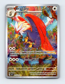 NM Braviary 214/191 Surging Sparks Illustration Rare Pokemon Card - Image 1