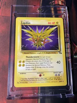 Zapdos 30/62 Fossil - Non Holo VTG Rare Pokemon Card 1999 Wizards - NM + - Image 2