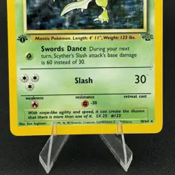 Pokemon Scyther TCG 1st Edition Holo Rare Card Jungle 10/64 - Damaged - Image 3