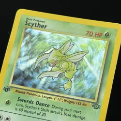Pokemon Scyther TCG 1st Edition Holo Rare Card Jungle 10/64 - Damaged - Image 5