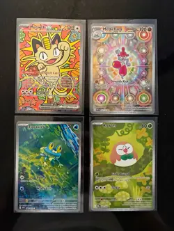 Pokemon TCG Holo Full Art 4-Card Lot: Meowth ex 127/165, Medicham - Image 1