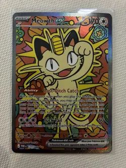 Pokemon TCG Holo Full Art 4-Card Lot: Meowth ex 127/165, Medicham - Image 3