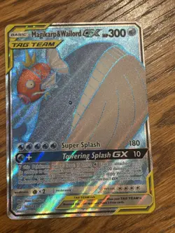 Magikarp & Wailord GX - 160/181 - Pokemon Team Up Sun & Moon Full Art Card NM - Image 1