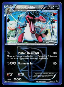 Pokemon Card Plasma Freeze Krookodile 70/116 Rare Reverse Holo - Image 1