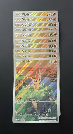 10 X Pokemon TCG Scarlet & Violet Victini Jumbo Black Star Promo Card SVP 208 NM - Image 2