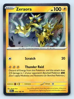 Zeraora 078/182 Rare Destined Rivals Pokemon Holo Near Mint - Image 1