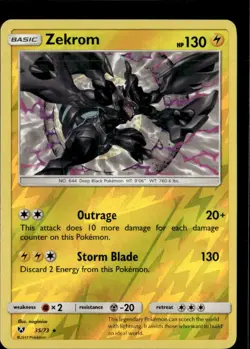 Pokemon Zekrom 35/73 Shining Legends Reverse Holo Rare LP - Image 1