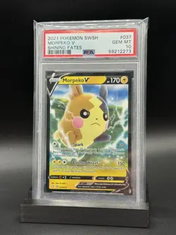 2021 POKEMON SWORD & SHIELD SHINING FATES #037 MORPEKO V PSA 10 - Image 1
