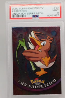 PSA 9 MINT 2000 Topps Pokemon TV #83 Farfetchd Animation Series 2 Foil Holo Rare - Image 1