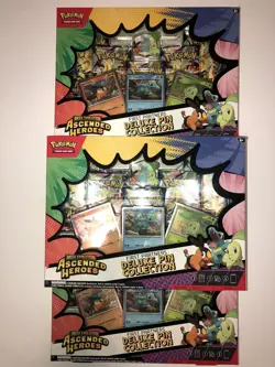 3 Ascended Heroes First Partners Deluxe Pin Collection Pokemon TCG Sealed Lot - Image 1