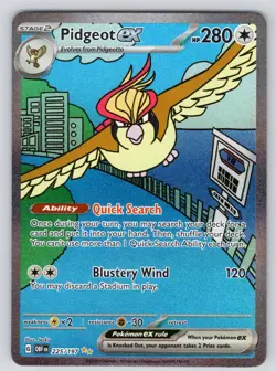Pidgeot ex 225/197 Special Illustration Rare Obsidian Flames Near Mint - Image 1