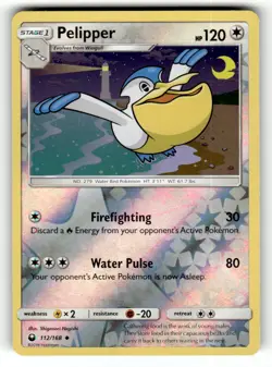 Pelipper 112/168 Uncommon Celestial Storm Reverse Holo Pokemon Lightly Played - Image 1