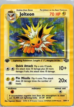 Pokemon TCG Jolteon 4/64 Jungle Holo D - Image 1