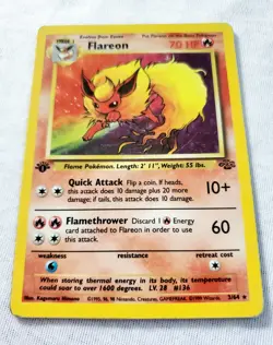 1999 POKEMON JUNGLE 1ST EDITION #3 FLAREON HOLO RARE WOTC VTG - Image 3