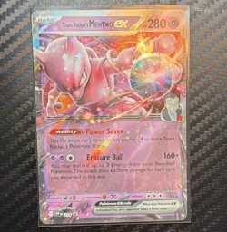 Team Rocket's Mewtwo ex 216 SV Promo Full Art Holo EX English 2025 HP280 - Image 1