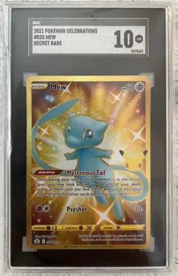 Pokemon TCG Celebrations Mew 025/025 Secret Rare Holo 2021 SGC 10 - Image 1