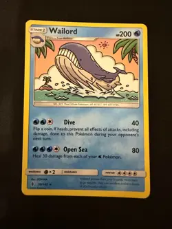 Wailord 30/145 Rare Guardians Rising Pokemon Near Mint - Image 1