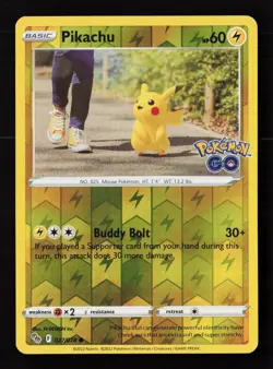 Pikachu (27) 027/078 Reverse Holo Pokemon TCG Pokemon GO NM - Image 1