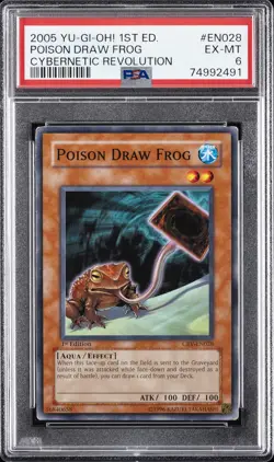 2005 YU-GI-OH! CRV-CYBERNETIC REVOLUTION 1ST EDITION POISON DRAW FROG PSA 6 - Image 1