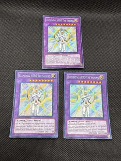 Yugioh Elemental Hero the Shining PRC1-ENV01 Secret Rare NM x3 - Image 1