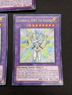 Yugioh Elemental Hero the Shining PRC1-ENV01 Secret Rare NM x3 - Image 3