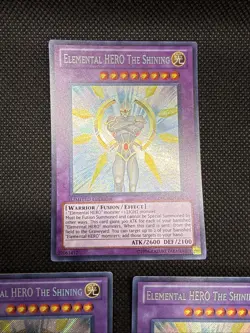 Yugioh Elemental Hero the Shining PRC1-ENV01 Secret Rare NM x3 - Image 4