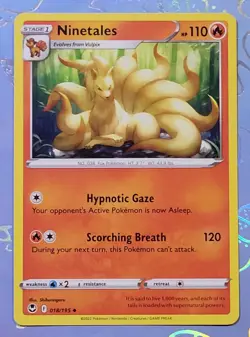 Ninetales 018/195 Silver Tempest Pokemon Card NM - Image 1