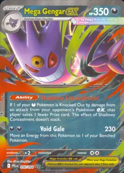 Mega Gengar ex Double Rare ME02: Phantasmal Flames 056/094 NM Pokemon Card TCG - Image 1