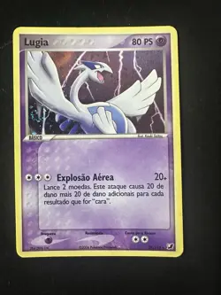 Pokemon TCG Lugia Unseen Forces 29/115 Rare Trading Card Portuguese SWIRL - Image 1