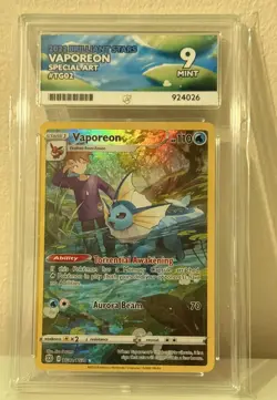 Pokemon TCG Brilliant Stars Vaporeon TG02/TG30 Trainer Gallery Ace 9 Mint - Image 1