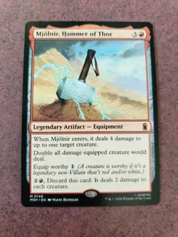 Magic: The Gathering Marvel Super Heroes Mjolnir, Hammer of Thor 0146 Mythic - Image 1