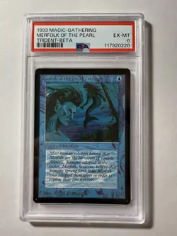 Merfolk of the Pearl Trident 1993 BETA MTG PSA 6 EX-MT Vintage - Image 2