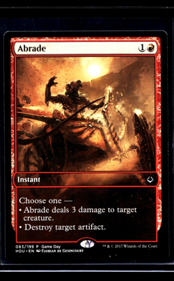 2017 MTG Magic The Gathering Game Day Full Art Promo #83 Abrade - Image 1
