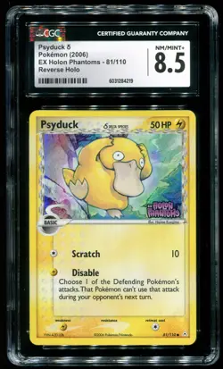CGC 8.5 Psyduck Reverse Holo EX Holon Phantoms 2006 Pokemon Card #81 - Image 1