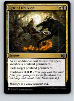 Magic the Gathering Rite of Oblivion Innistrad: Midnight Hunt MTG Free Shipping! - Image 1