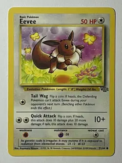 Eevee 51/64 (LP) Common Jungle Set Unlimited 1996 WOTC Pokemon Card - Image 1