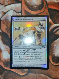 FOIL Loxodon Warhammer Mirrodin MRD Signed Autographed MTG Magic the Gathering - Image 1