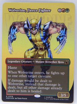 MTG TCG Marvel Super Heroes - Borderless Foil 0378 - WOLVERINE, FIERCE FIGHTER - Image 1