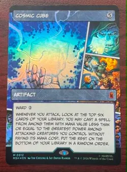 🌈 FOIL - Cosmic Cube (Borderless) (0312) Marvel Super Heroes MTG - NM/M - Image 1