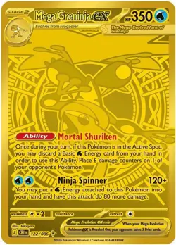 Mega Greninja ex - 122/086 - Mega Hyper Rare ME04: Chaos Rising Pokemon MINT - Image 1