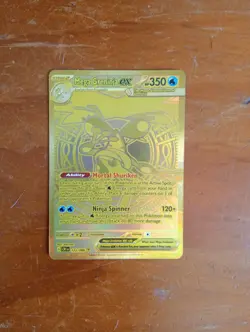 Gold Mega Greninja EX 122/086 HYPER RARE CHASE Chaos Rising Pokemon TCG card - Image 1