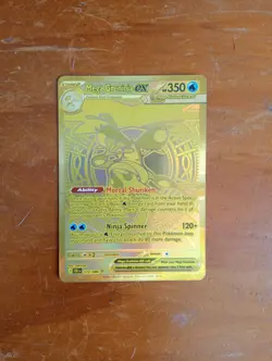 Gold Mega Greninja EX 122/086 HYPER RARE CHASE Chaos Rising Pokemon TCG card - Image 2