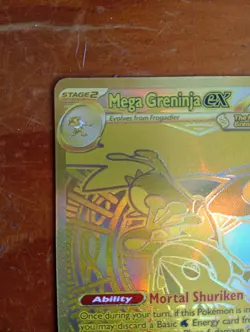 Gold Mega Greninja EX 122/086 HYPER RARE CHASE Chaos Rising Pokemon TCG card - Image 4
