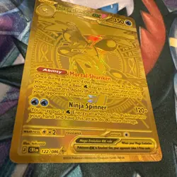 Pokemon TCG GOLD Mega Greninja EX 122/086 Chaos Rising Mega Hyper Rare MINT! - Image 1